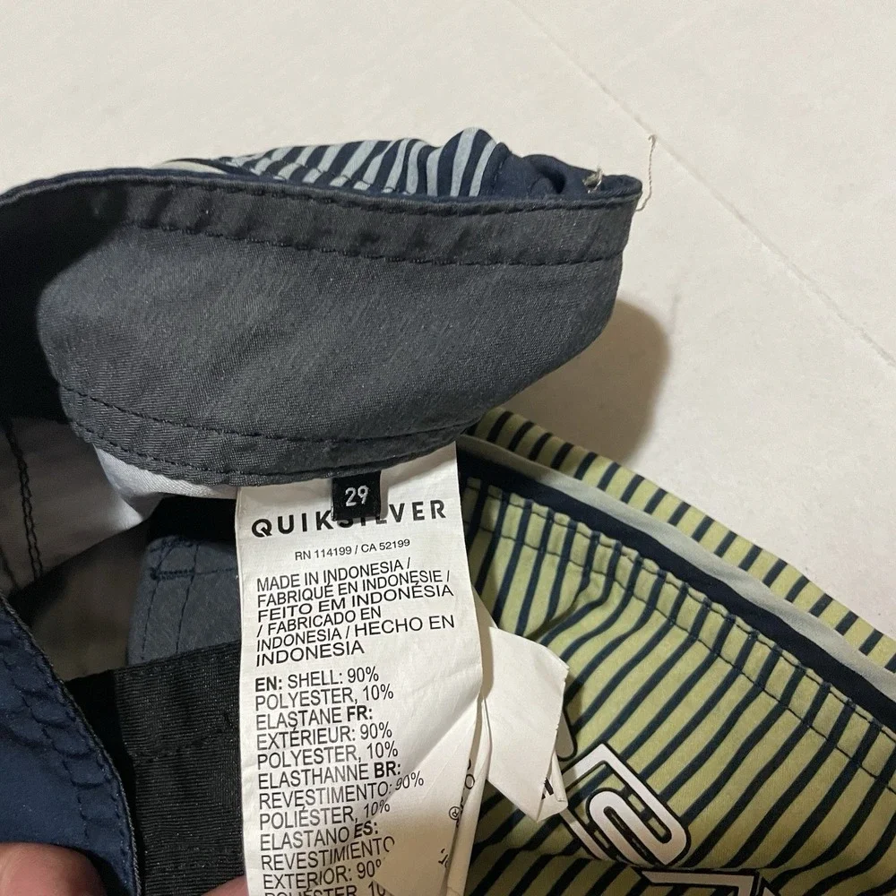 Quiksilver Highline Surfsilk Board Shorts Men's Size 29 X 9 Striped Swim